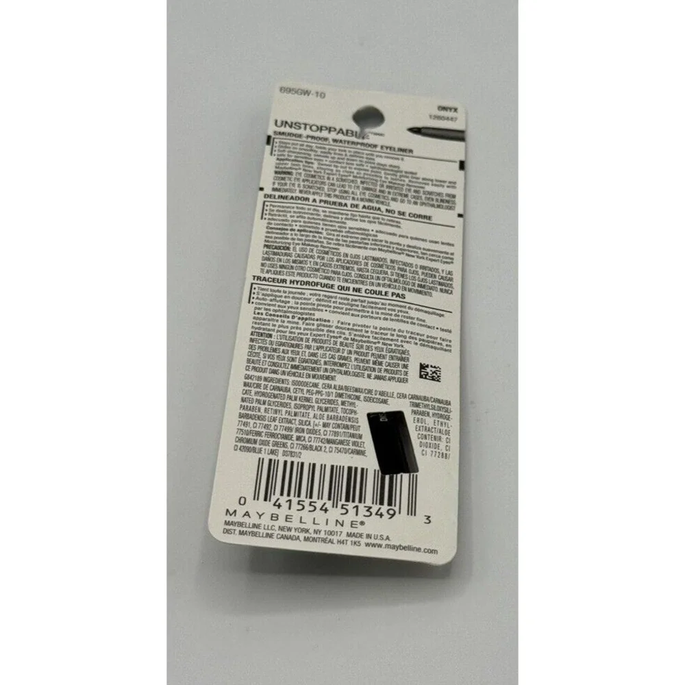 Maybelline Unstoppable 701 Onyx Waterproof Eyeliner All Day Wear 0.01oz‎